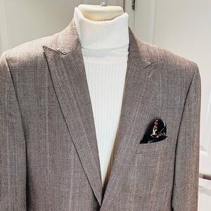 Stanfford Ticket Pocket Houndstooth Sport Jacket.